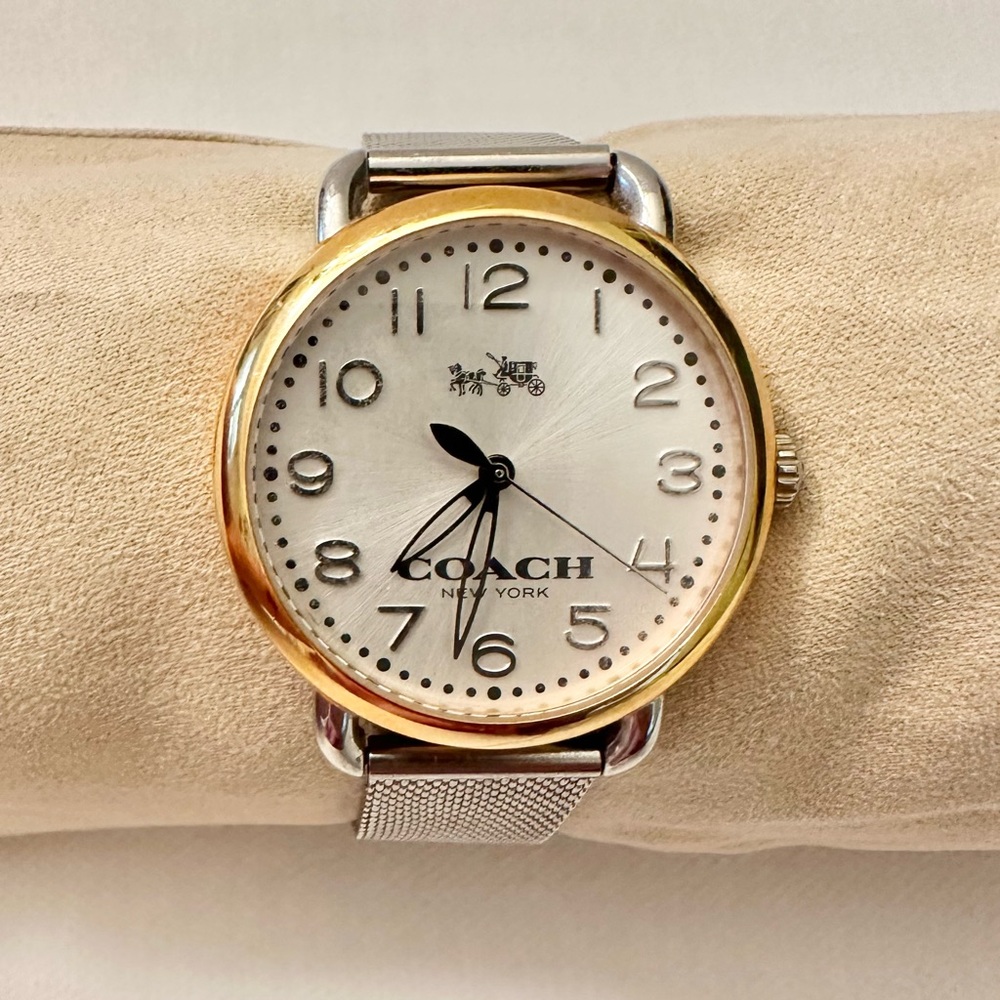 Coach Delancey Two Tone Mesh Strap Ladies Watch